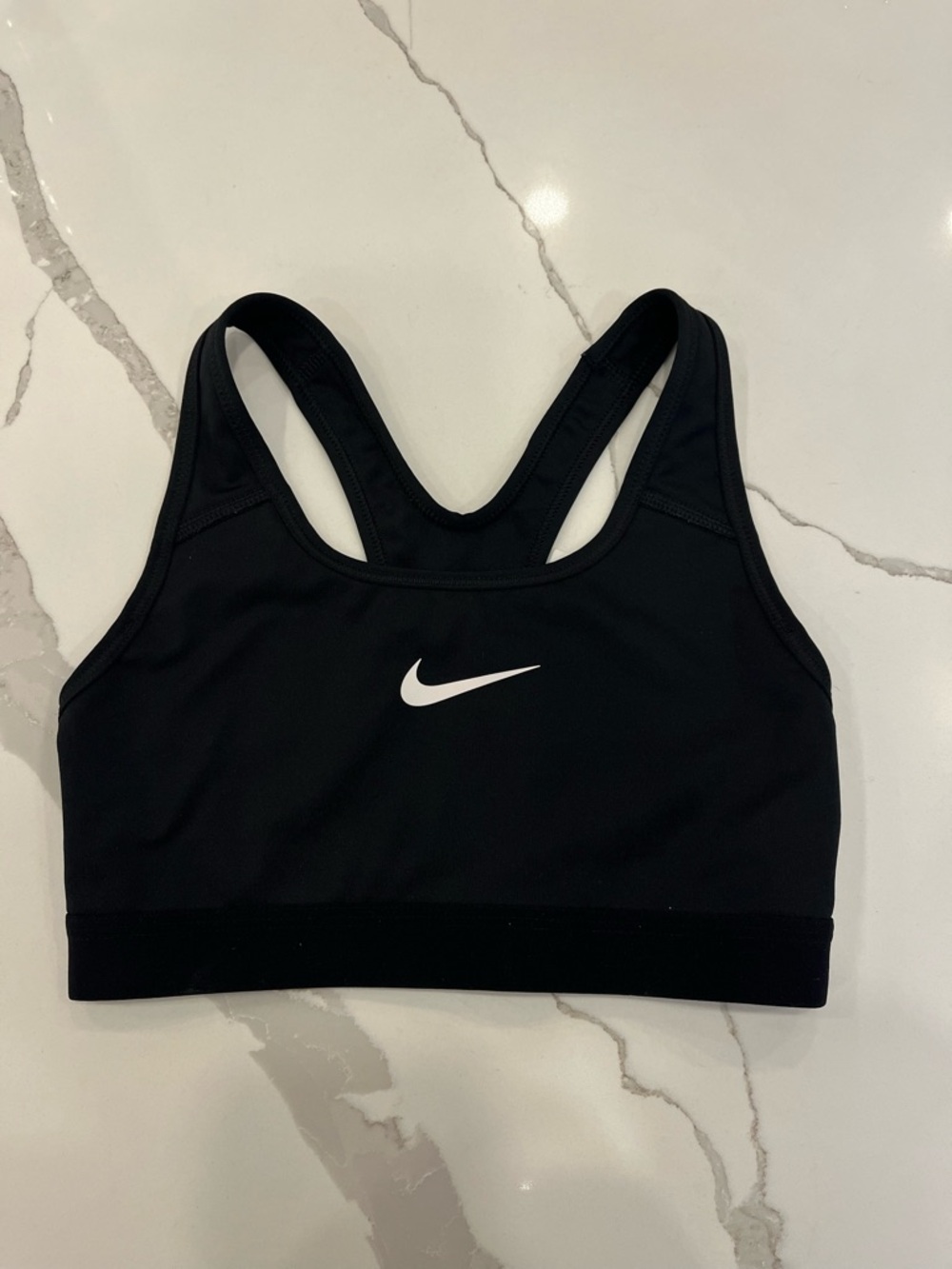 Nike Black Racerback Sports Bra with White Swoosh